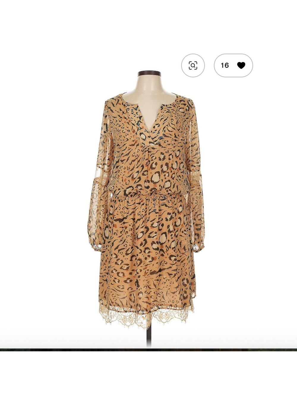 White House Black Market Size 12 Casual Animal Print Dress